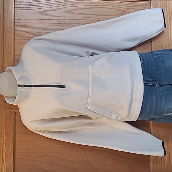 PINK Victoria's Secret Tops - PINK soft cream with black trim pullover (large)